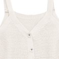 thumbnail image 4 of UACY Toddler Girls Knit Camisole Crop Top V Neck Button Front Textured Knit Tank Top Casual Sleeveless Vest for Kids ﻿ (White, 12-18 Months), 4 of 7