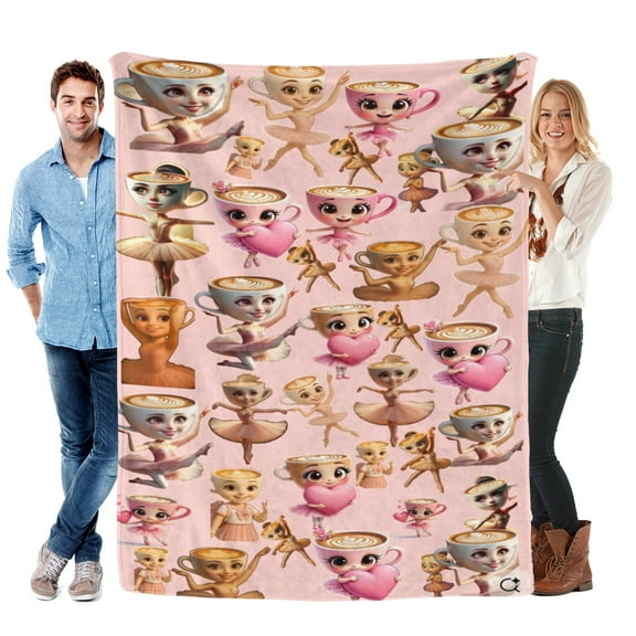 Throw Blanket for Ballerina Cappuccina Tung Tung Sahur Soft Warm Bed Couch Flannel Blanket for Kids Girls Boys Gifts Home Decor 30x40 Inch