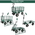 thumbnail image 2 of REDCAMP Steel Mesh Deck Rolling Wagon Cart, Heavy Duty Garden Utility with 900lb Capacity, Green, 2 of 9