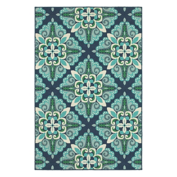 Avalon Home Mackay Floral Tile Indoor/Outdoor Area Rug