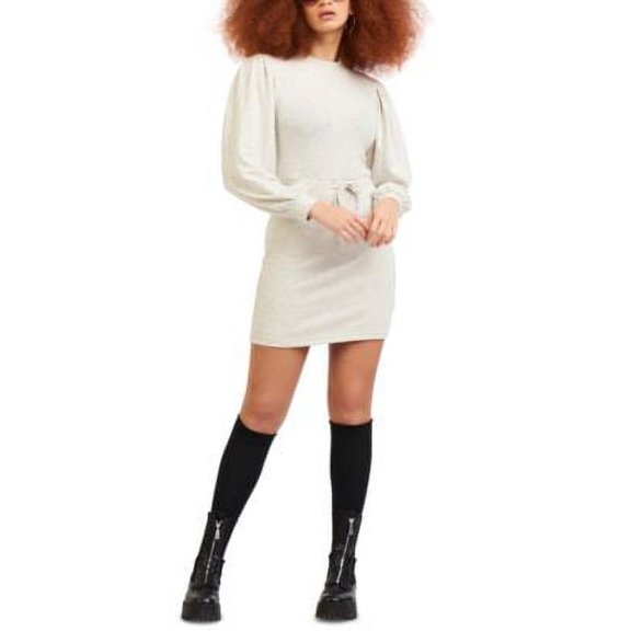 MSRP $79 Black Tape Sweatshirt Mini Dress Oatmeal Size XL