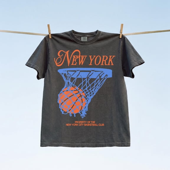 New York Basketball T-Shirt, Retro NY BBall Streetwear