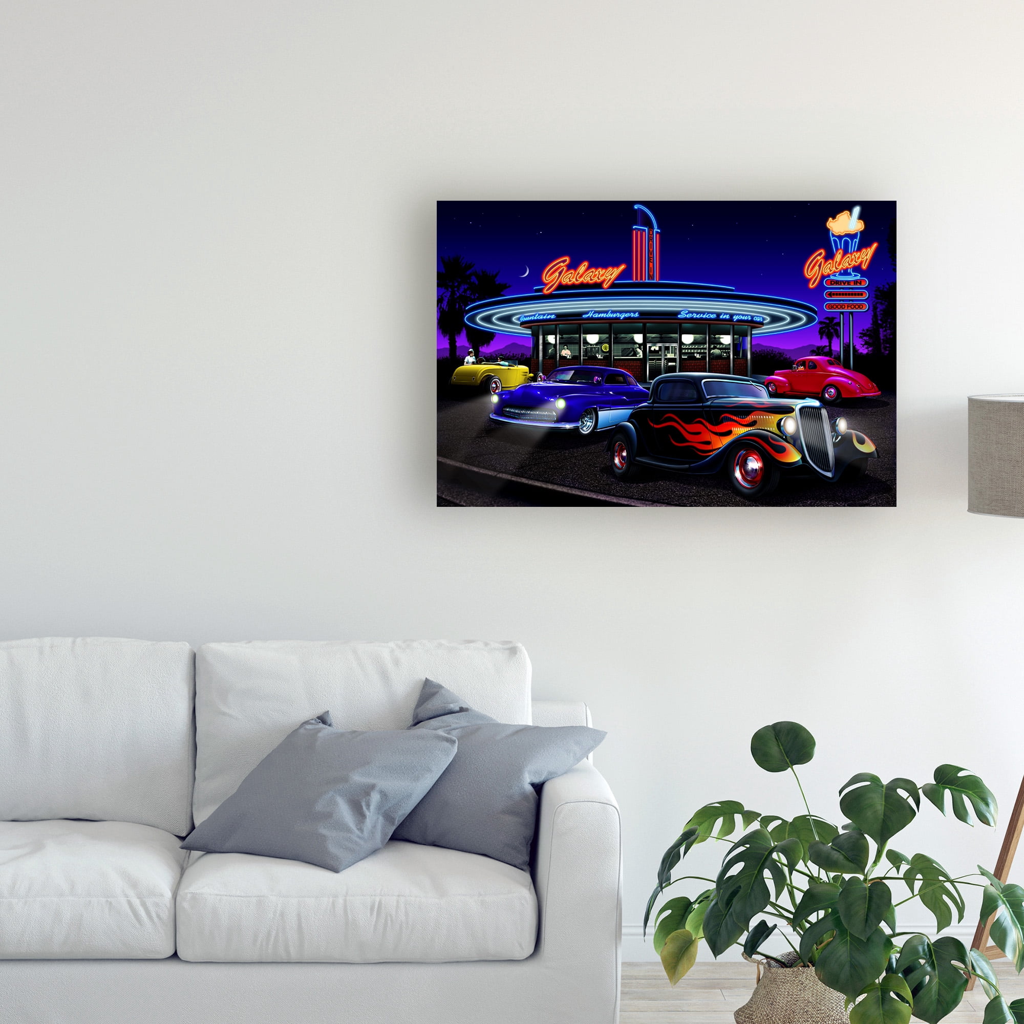 Trademark Fine Art 'Diners and Cars VII' Canvas Art by Helen Flint