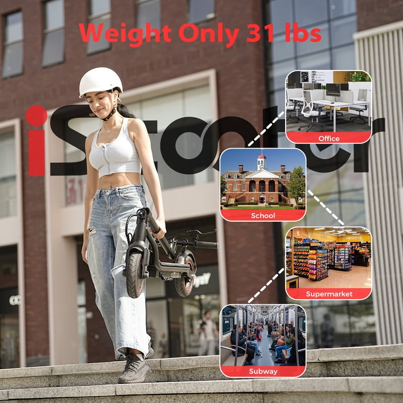 iScooter Electric Scooter for Adults Teens，350W Motor 21 Miles & 19 MPH Max，Extra-Wide Pedals, Portable Folding Design，Commuting E-Scooter Gift for Teens