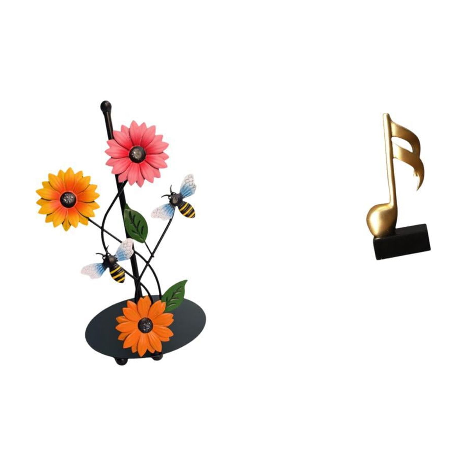 Fiocias Toilet Paper Holder Paper Towel Holder Countertop Desktop Figurine Music Note Sculpture Iron Resin Weighted Base Suitable for Kitchen Dining Table Off
