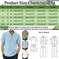 thumbnail image 2 of TAIAOJING Mens Short Sleeve Shirts Solid Cotton Linen Stand Collar Plus Size Vacation Pocket Button Down Blouse Shirt, 2 of 4