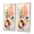 thumbnail image 3 of Designart "Minimalist Multi-Shape Art in Pastel II" Abstract Minimalism Framed Wall Art Set Of 2 - Pink Geometric Framed Canvas Set For Living Room Decor, 3 of 6