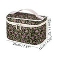thumbnail image 2 of 1 Pc Bolsa de Cosméticos Portátil de Peonía para Vacaciones y Viajes de Negocios Negro Rosa de Poliéster, 2 of 3
