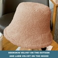 thumbnail image 3 of Bucket Hat Winter Plush Fuzzy Bucket Hat Faux Fur Shearling Fisherman Hats Fuzzy Bucket Hat for Women Faux Fur Bucket Hat Fluffy - style 2;, 3 of 5