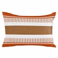 thumbnail image 2 of Burnt Orange Farmhouse Throw Pillow Cover, Pillowcase Protectors with Zipper, Breathable Decorative Lumbar Pillow Case Cover, Orange Brown Striped Pillow Shams for Couch Sofa 12x20Inch, 2 of 8