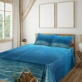 thumbnail image 3 of Ambesonne Ocean Fitted & Top Sheet Set with Shams, Underwater Wilderness, Blue Turquoise, 3 of 8