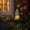 Blue, variant on Solar Garden House Stake Light, Outdoor Decorative Resin Cottage with Solar Panel, Textured Roof and Warm Evening Glow for Patio, Flower Beds, Planters and Yard Display