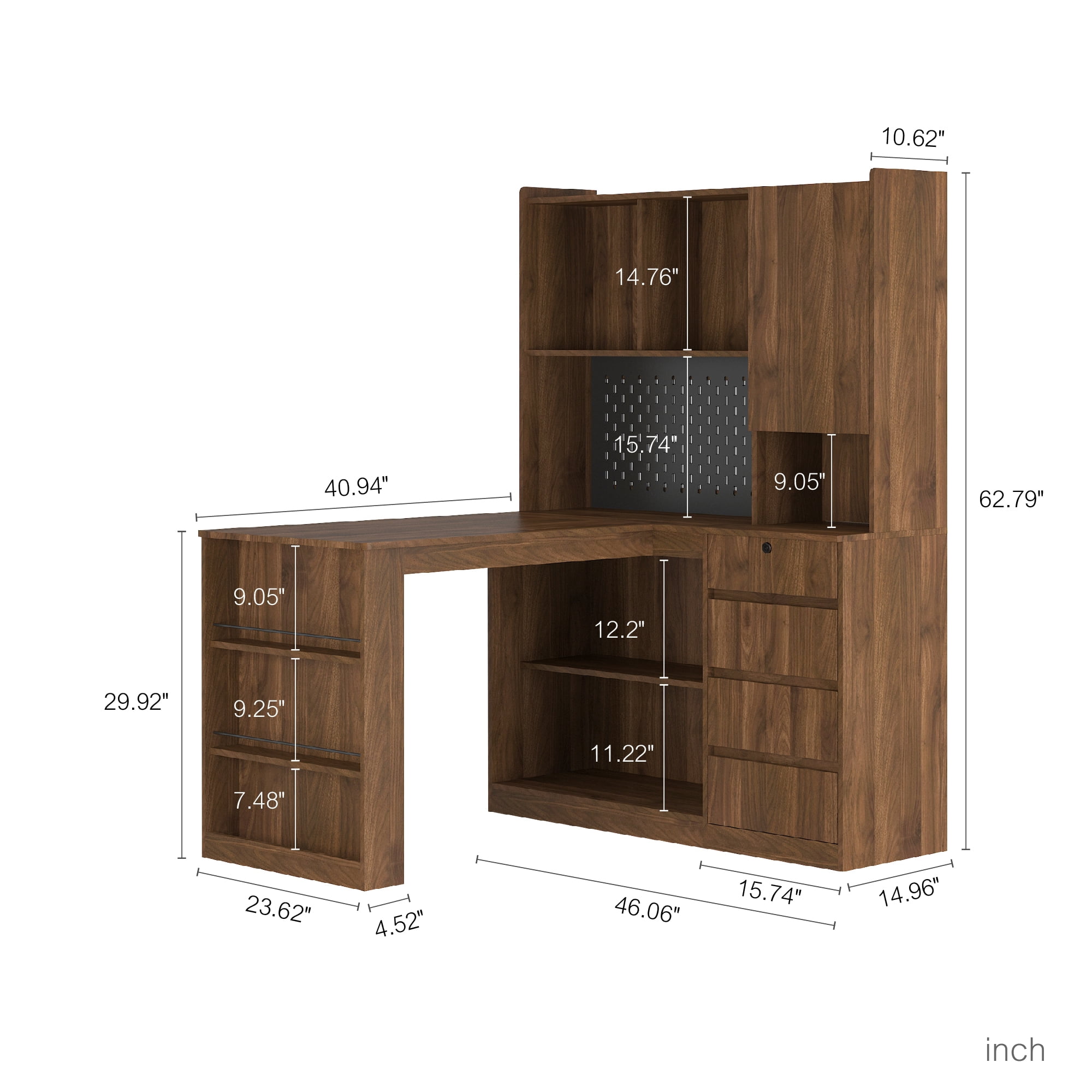 NEW L Shaped Desk with Charger,Computer Desk with Drawers,Bookshelf, with LED Light,Modern Corner Desk,Home Office Desk,L-Shaped Study Table Writing Desk,Corner Gaming Computer Desk with Storage