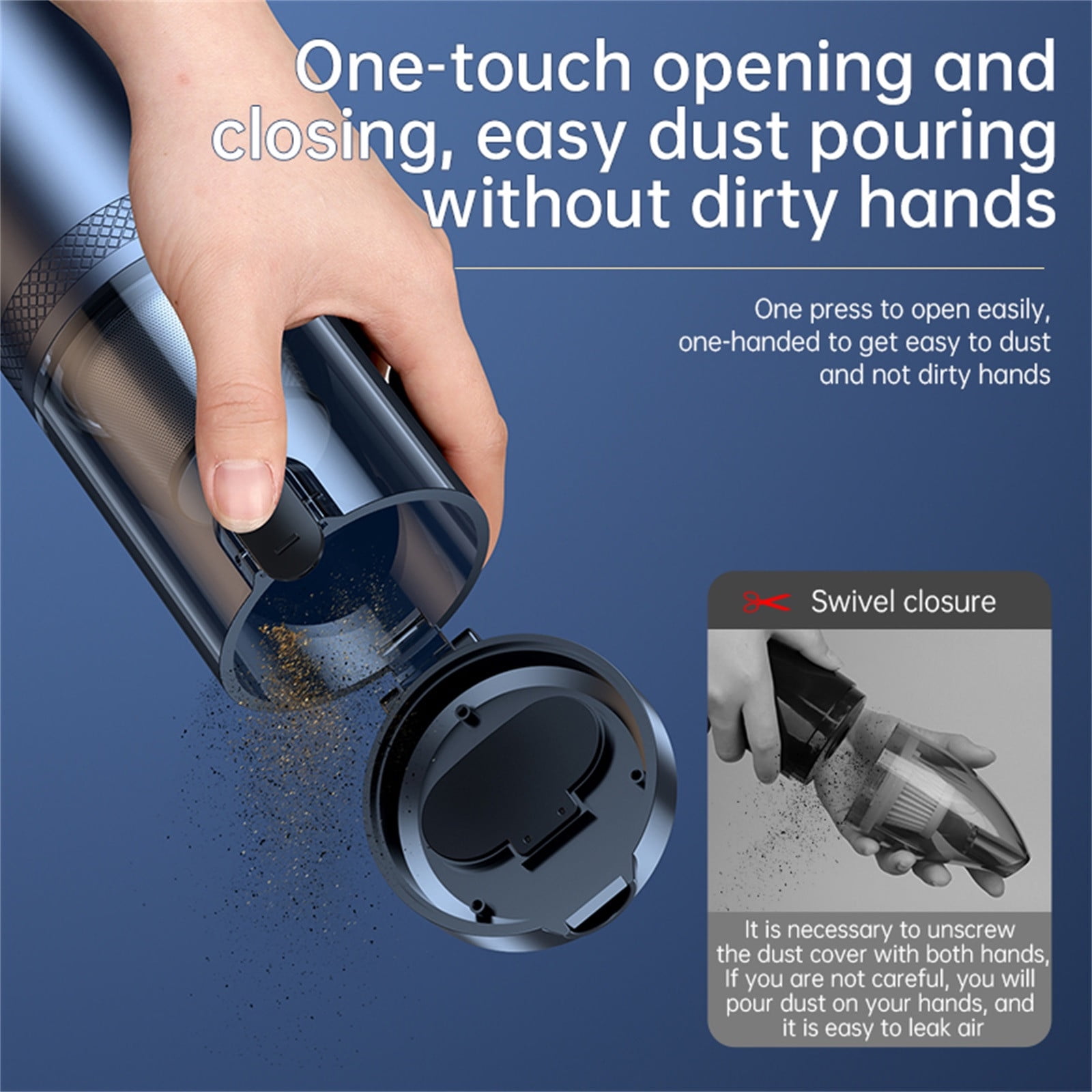 Portable 5-in-1 Car Vacuum Cleaner, 13000PA Handheld Suction Blower Inflatable Multifunctional Vacuum for Car Home Office Cleaning and Detailing Use