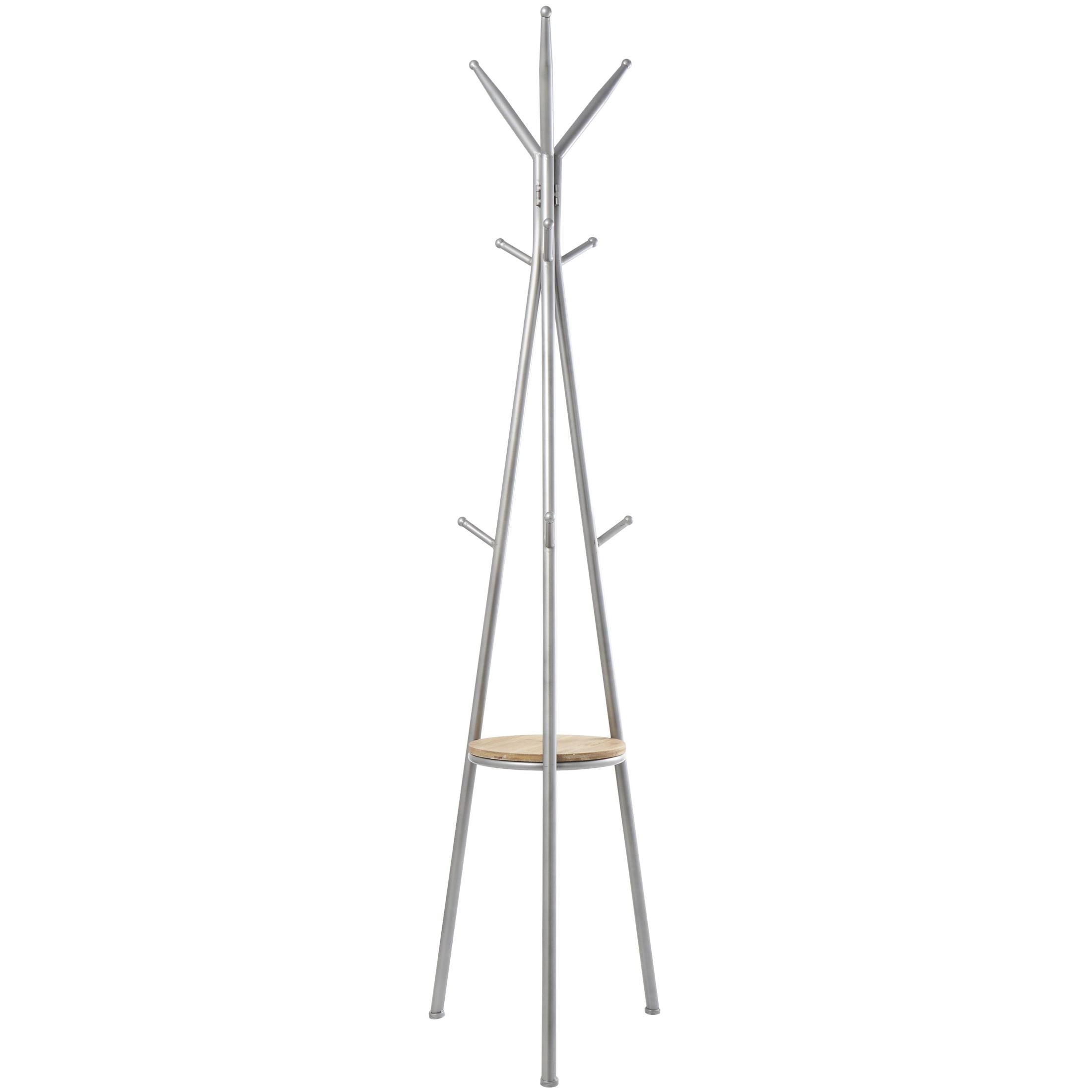DecMode 17" x 72" Gray Metal Coat Rack, 1-Piece