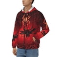 thumbnail image 3 of Goofa Black Spider Web With Spiders Pattern Mens Full-zip Hoodie, Zip-up Pullover Hooded Sweatshirt, Kangaroo Pocket Hoodie Ideal for Daily Wear, Travel, and Home-Large, 3 of 5