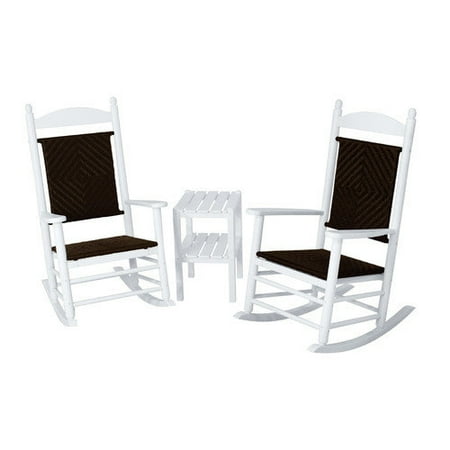 POLYWOOD Jefferson 3 Piece Woven Rocker Set