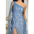 thumbnail image 6 of Royal Queen RQ8009 Juniors Womens Embellished One-Shoulder Slit Red Carpet Dress, 6 of 7