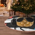 thumbnail image 6 of Daiia Pineapple With Black Glasses Drawing Merry Christmas Tree Skirt , Xmas Large Lace-up Tree Skirt, Santa Snowflakes Rustic Home Decorations New Year Party Farmhouse Decor-36", 6 of 7