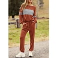 thumbnail image 3 of PRETTYGARDEN Womens 2 Piece Sets Long Sleeve Tops High Waisted Sweatpants Lounge Set Fall Fashion Travel Outfits, 3 of 8