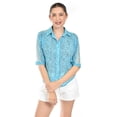 thumbnail image 1 of Blusa transparente con encanje Roman Fashion /Juvenil, 8042 (Azul claro) azul cielo CH, 1 of 4