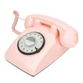 thumbnail image 3 of CUITING Retro Rotary Telephone Corded Old Fashioned Vintage Home Phone with Mechanical Ringer and Speaker Function Pink, 3 of 8