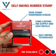 Precision and Convenience: Vivid Stamp Posted Self Inking Rubber Stamp (Red Ink) - Medium