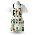 thumbnail image 4 of Animal World Apron, Funny Cartoon Artwork of Monkey Elephant Giraffe Having Shower, Unisex Kitchen Bib with Adjustable Neck for Cooking Gardening, Adult Size, Teal Burnt Orange Ivory, by Ambesonne, 4 of 4