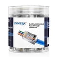 thumbnail image 1 of Conector de paso RJ45 Cat6, paquete de 100 unidades, blindado ZOERAX, 1 of 7