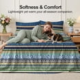 thumbnail image 5 of Flymme Bohemian Sheet Set Queen Size,4 Piece Green & Blue Floral Strip Bed Sheets for Bedroom Decor,Soft and Breathable Bedding Sets All Season, 5 of 8