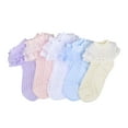 thumbnail image 6 of 5 Pack Girls Ruffle Socks Ruffle Lace Ankle Dress Princess Socks, 6 of 6