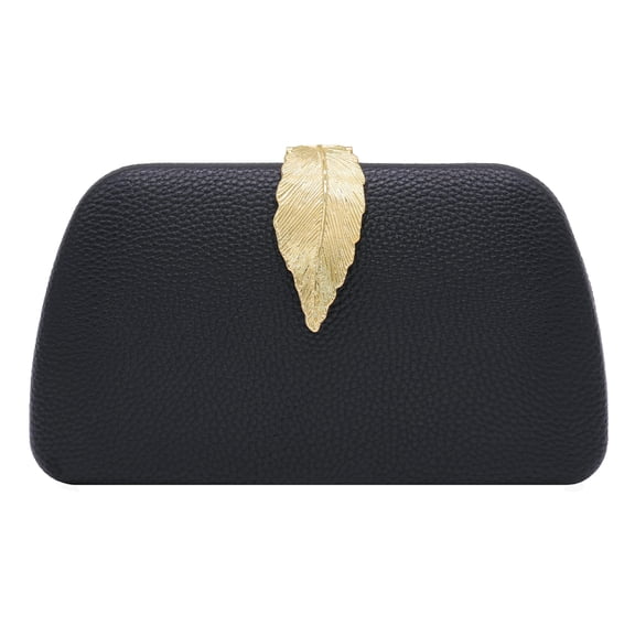 Milisente Clutch Purse Metallic Small Evening Bags For Wedding And Party(Black)