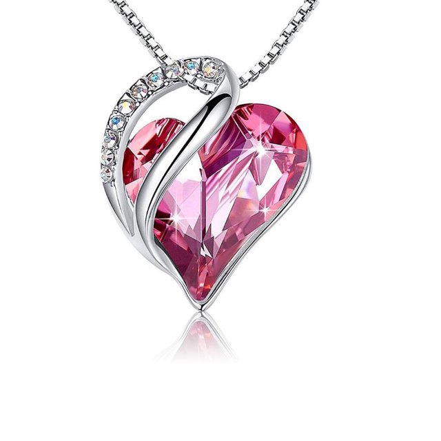Collar colgante Minnieouse Corazón aleación de cristal rosa Type3 NO3
