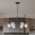 thumbnail image 6 of Haven 6-Light Matte Black Transitional Shaded Chandelier for Entryways, 6 of 12