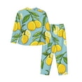 thumbnail image 2 of Goofa Lemon Printed Women’s 2 Piece Pajama Set Super,Pajamas Women's Long Sleeve Sleepwear Soft Button Down Loungewear Pjs Lounge Set Nightwear-Medium, 2 of 9