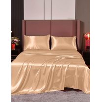 Satin Sheets Set | Satin Sheets Set King | King Sheets Set Peach | Hotel Quality Silky Soft Luxurious | 4 Pc Sheet Set | Durable Comfort Bedding Set !!!