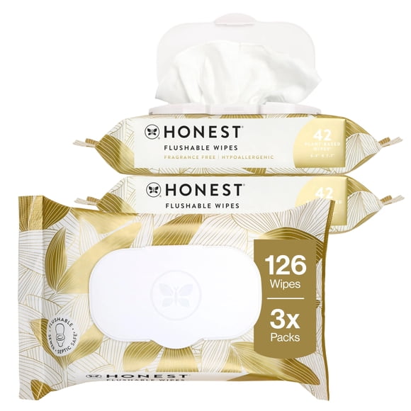 The Honest Company Lingettes Jetables pour Peau Sensible, Ailes Dorées, 126 Unités