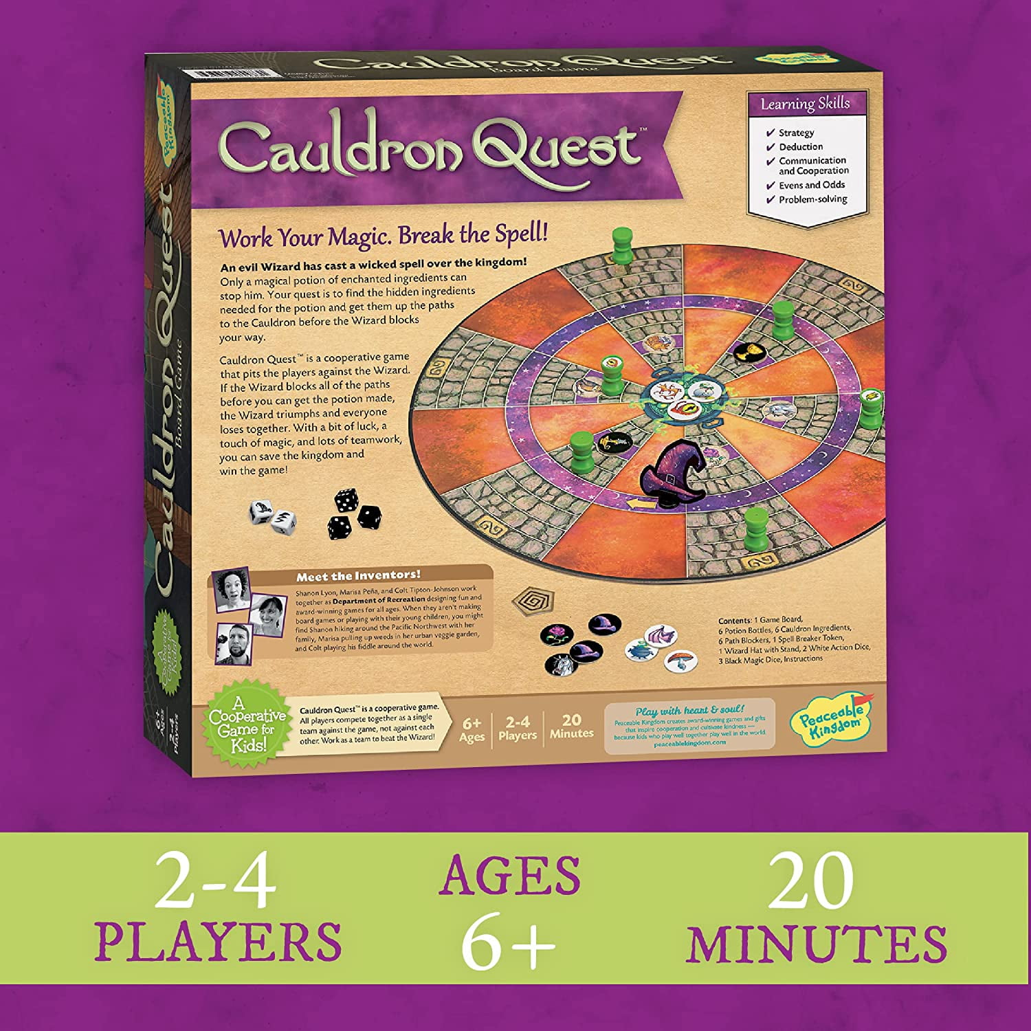 Peaceable Kingdom Cauldron Quest Game, Cooperative Game for Kids, 2 to 4 Players