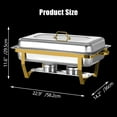 thumbnail image 4 of Chafing Dish Buffet Set 2 Pack, Jacgood 8QT Stainless Steel Chafing Dishes for Buffet, Chafers and Buffet Warmers Sets for Parties, Events, Wedding, Camping, Dinner-Gold, 4 of 6