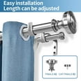 thumbnail image 2 of Urbanest Semplice Manhattan 1" 5/8" Double Drapery Curtain Window Rod Set - 28" to 48", Brushed Steel, 2 of 6