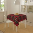 thumbnail image 3 of Checkered Christmas Tablecloth Square 60x60 Inch,Red Green Retro Plaid Table Cloth,Polyester Winter Xmas Holiday Table Covers for Kitchen Dining,Small Tablecloth for Parties Picnic, 3 of 6