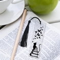 thumbnail image 6 of Cat Butterfly Bookmarks Clear Acrylic Bookmarks with Black Tassels Transparent Rectangle Book Markers Tag for Office School Students Book Lovers Supplies Graduation Gift 1.3 x 4.6Inch, 6 of 7