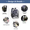 thumbnail image 5 of Large Clear PVC Backpack Heavy Duty See Through Backpack for Adults Work Travel, Black Swan Lake Printed 12L, 5 of 8