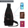 thumbnail image 4 of Mochila Bandolera Seoky Rop de Nailon Resistente al Agua con Puerto USB Color Negro Tamaño Pequeño, 4 of 6