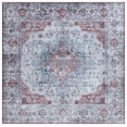 thumbnail image 2 of Safavieh Tucson Nazca Oriental Machine Washable Area Rug, Light Blue/Rust, 4' x 4' Square, 2 of 14
