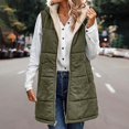 thumbnail image 3 of Womens hooded vest fleece Sleeveless Fleece Sherpa Jacket Reversible Zip Up Hoodie Pockets Warm Casual Loose Coat Fall Winter Clothing Outerwear, 3 of 6