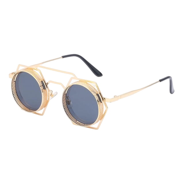 Gafas de Sol Macarena Steampunk Vintage Ronda Gris Dorado