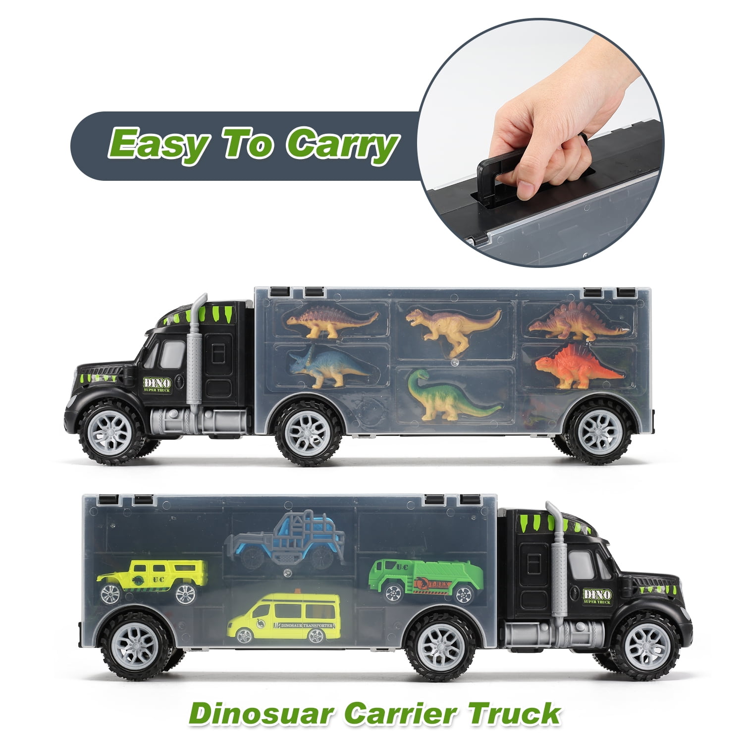 34 in 1 Dinosaurs Truck, Dino Transport Car Carrier Truck Toy with 12 Mini Kids Toys Buy CUTE STONE 34 In 1 Dinosaurs Truck, Dino Transport