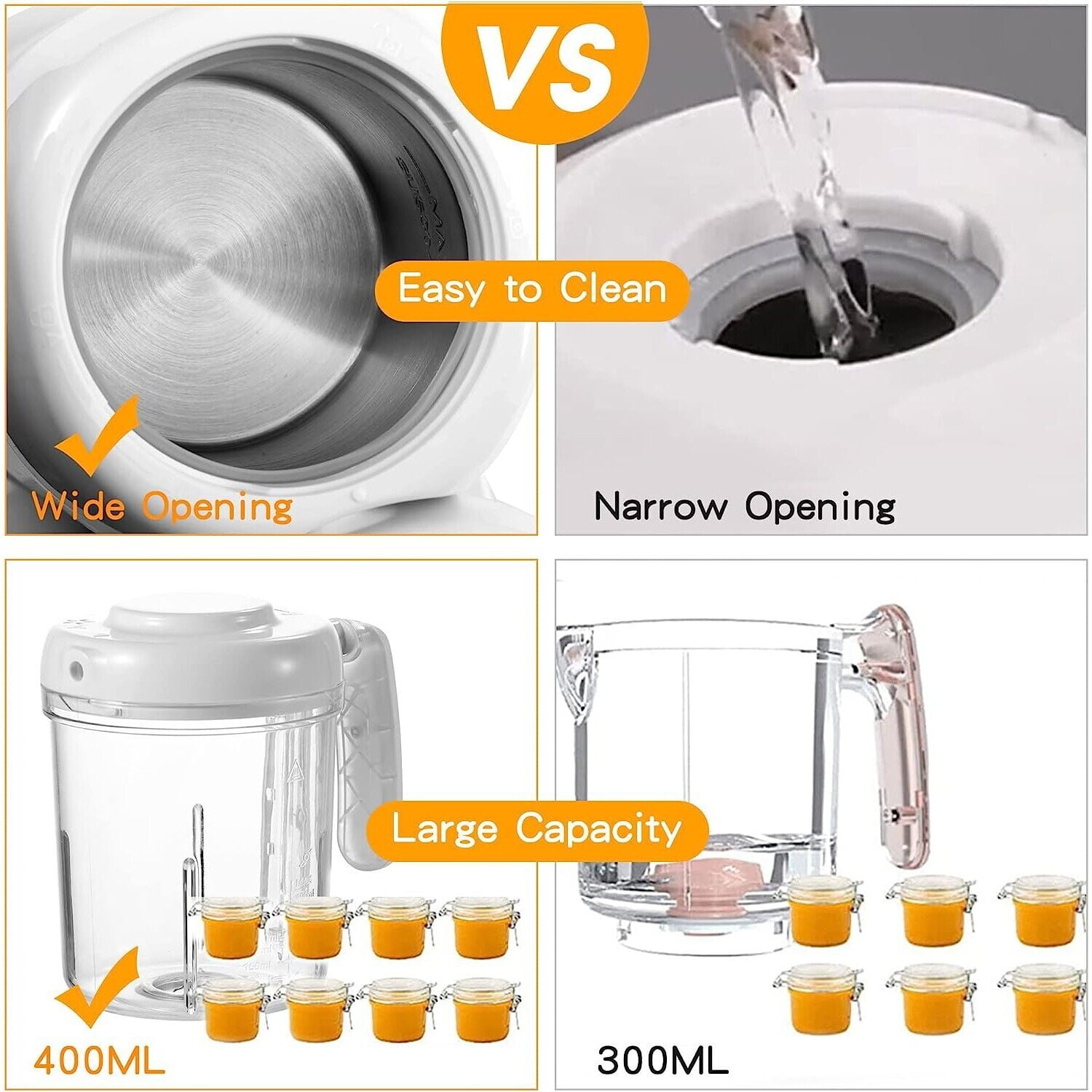 Baby Food Maker Baby Food Processor Puree Blender Multi-Function Steamer Grinder Blender, Baby Food Warmer Mills Machine, Constant Temperature 24h, Auto Cooking & Grinding