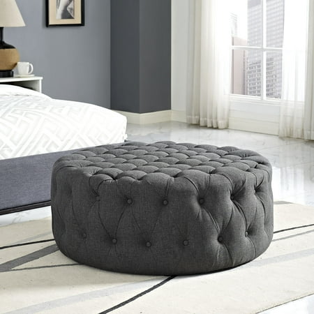 Modway Amour Round Upholstered Ottoman, Multiple Colors